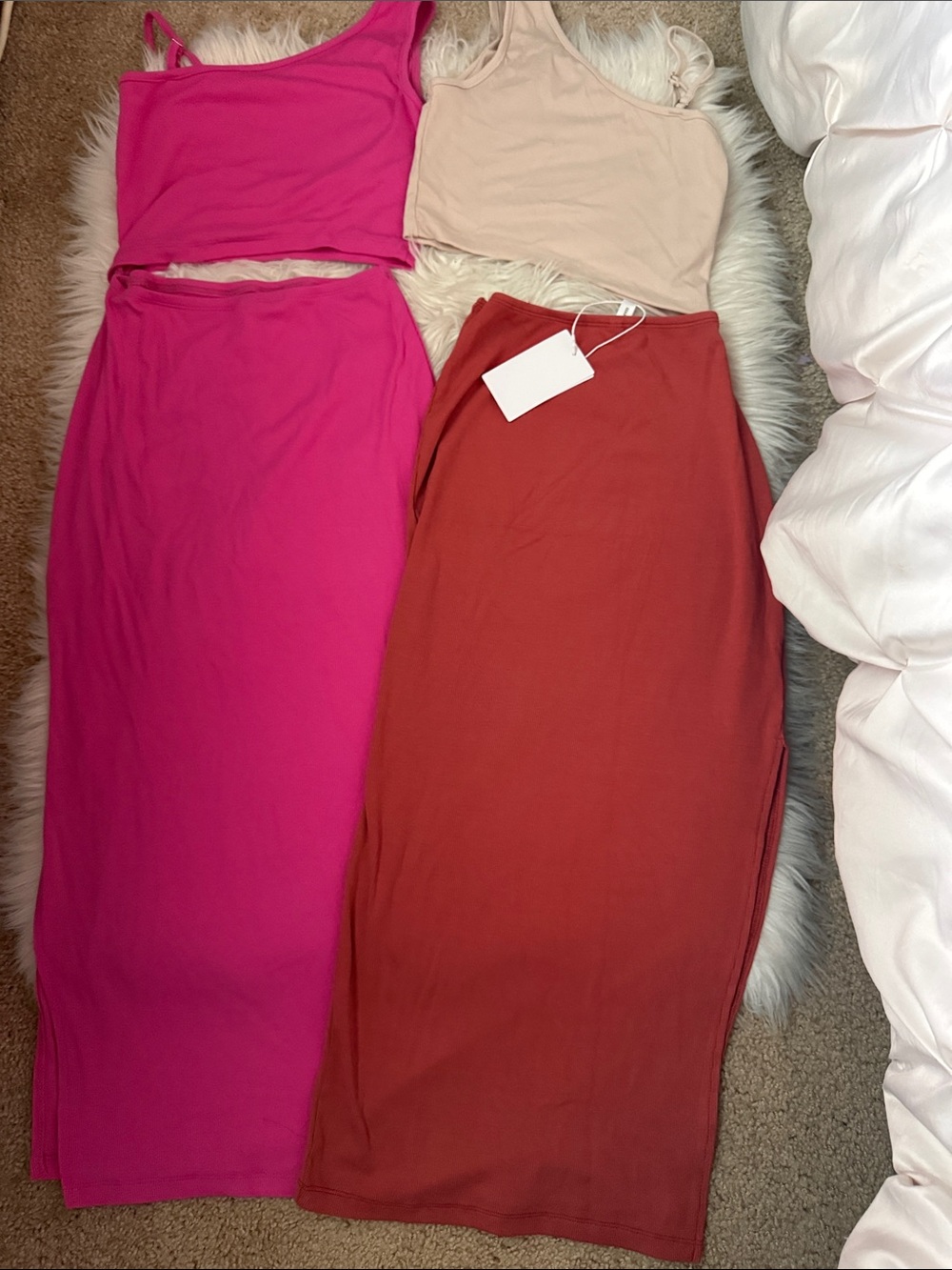 2/$30-Pink Queen Women's  Dress - Hot Pink and Rust